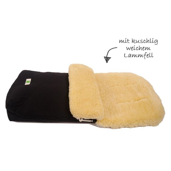 Kaiser Lambskin Footmuff Natura Organic Cotton - Black