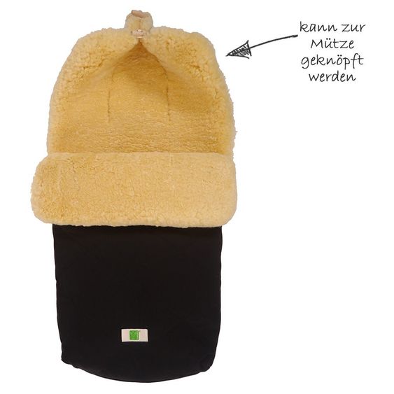 Kaiser Lambskin Footmuff Natura Organic Cotton - Black