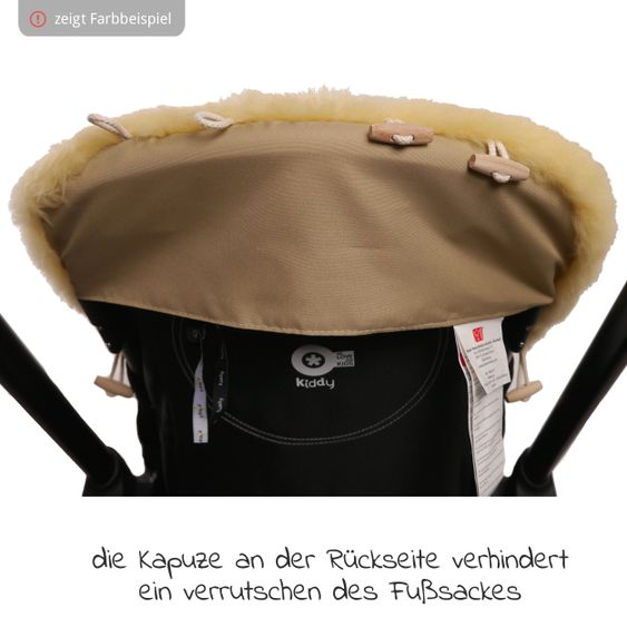 Kaiser Lammfell-Fußsack Natura - Schwarz