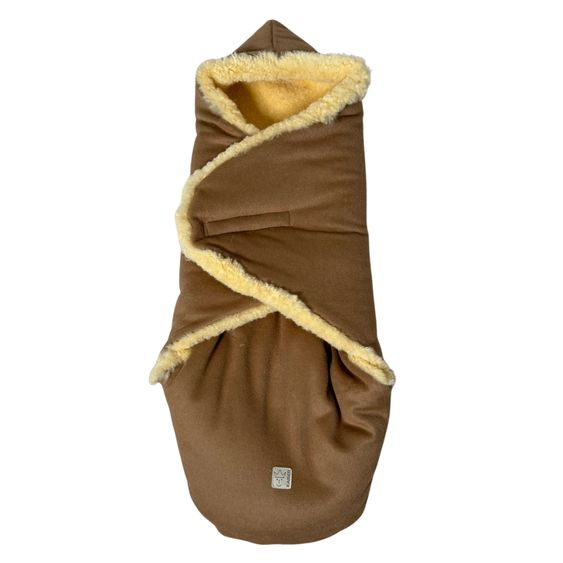 Kaiser Lammfell/Loden-Einschlagdecke Madam Wool für Babyschalen & Babywannen - Burro