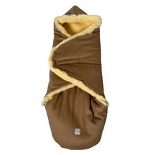 Lammfell/Loden-Einschlagdecke Madam Wool für Babyschalen & Babywannen - Burro
