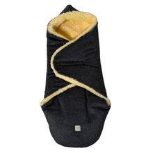Coperta avvolgente in lana d'agnello/loden Madam Wool per Seggiolino auto per neonati & Culle per neonati - Grigio scuro