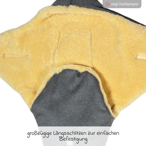 Kaiser Coperta avvolgente in lana d'agnello/loden Madam Wool per Seggiolino auto per neonati & Culle per neonati - Grigio scuro