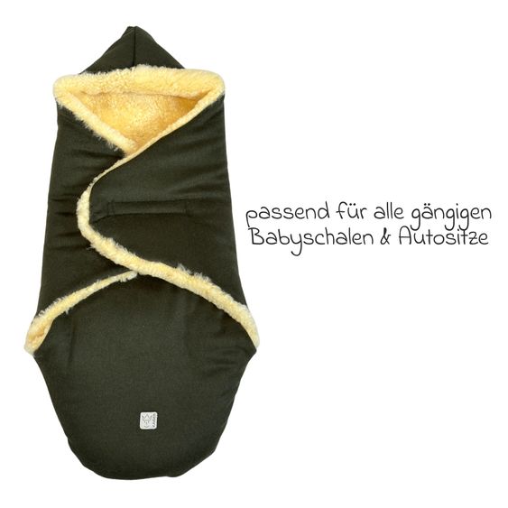 Kaiser Coperta avvolgente in lana d'agnello/loden Madam Wool per Seggiolino auto per neonati & Culle per neonati - Verde