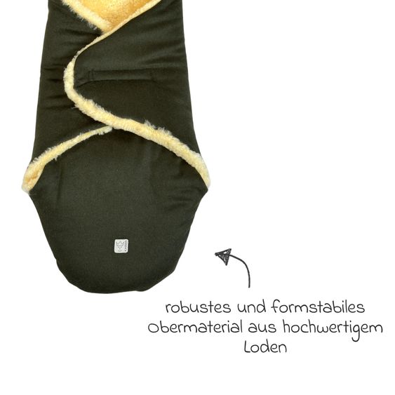 Kaiser Coperta avvolgente in lana d'agnello/loden Madam Wool per Seggiolino auto per neonati & Culle per neonati - Verde