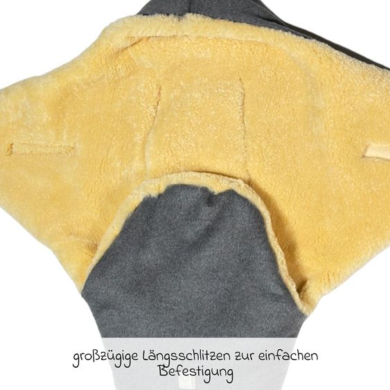 Kaiser Coperta avvolgente in lana d'agnello/loden Madam Wool per Seggiolino auto per neonati & Culle per neonati - Grigio