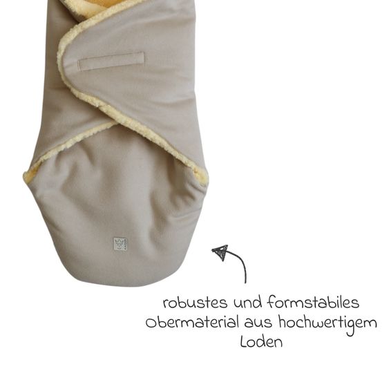 Kaiser Coperta avvolgente in lana d'agnello/loden Madam Wool per Seggiolino auto per neonati & Culle per neonati - Moonlight