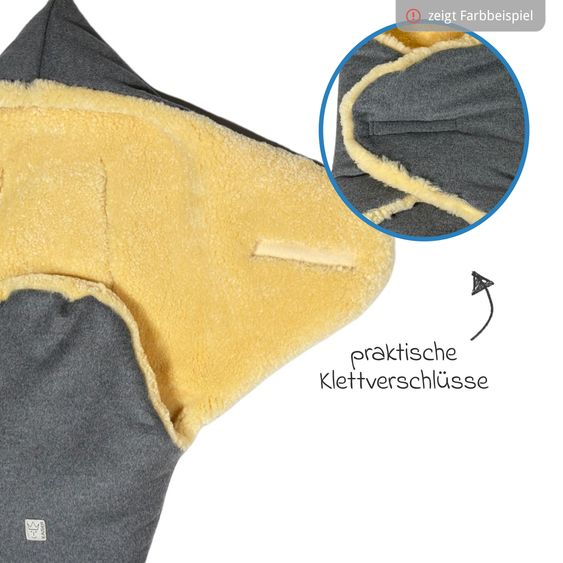 Kaiser Coperta avvolgente in lana d'agnello/loden Madam Wool per Seggiolino auto per neonati & Culle per neonati - Moonlight