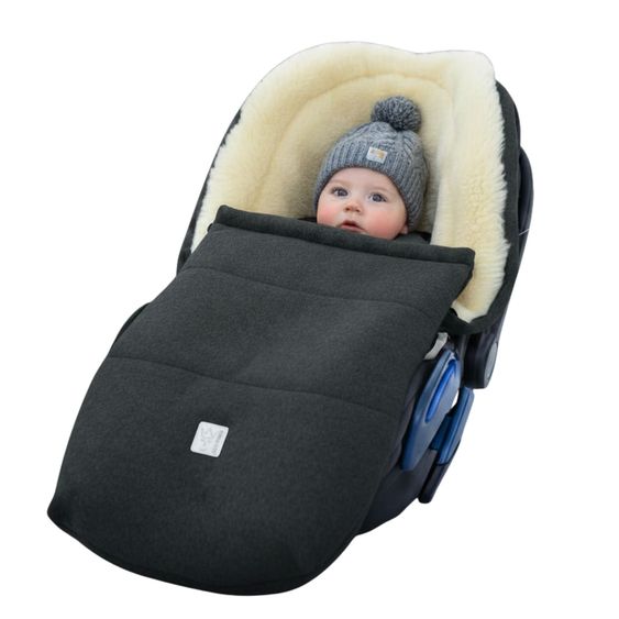Kaiser Sacco a Pelo in Lana d’Agnello/Loden Emilia per Seggiolino auto per neonati & Vaschetta per neonati - Grigio scuro