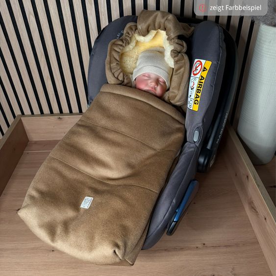 Kaiser Sacco a Pelo in Lana d’Agnello/Loden Emilia per Seggiolino auto per neonati & Vaschetta per neonati - Grigio scuro