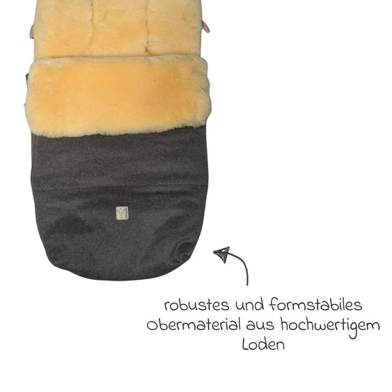 Kaiser Lammfell/Loden-Fußsack Lilly für Buggy, Sport- & Kinderwagen - Dark Grey