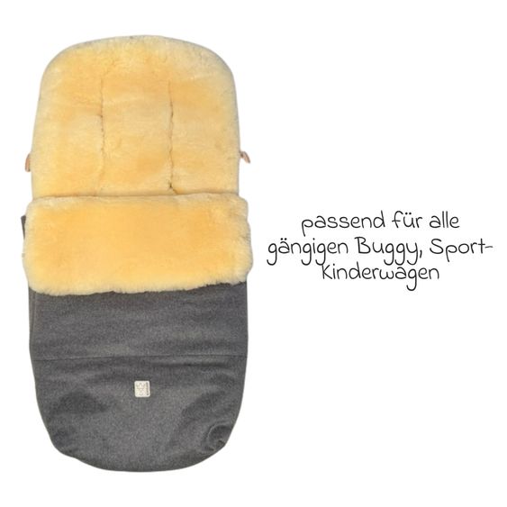 Kaiser Lammfell/Loden-Fußsack Lilly für Buggy, Sport- & Kinderwagen - Grey