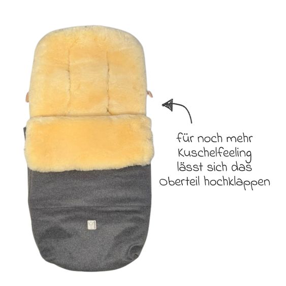 Kaiser Lammfell/Loden-Fußsack Lilly für Buggy, Sport- & Kinderwagen - Grey