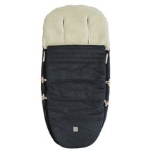 Lammfell/Loden-Fußsack Woolma für Buggy, Sport- & Kinderwagen - Dark Grey