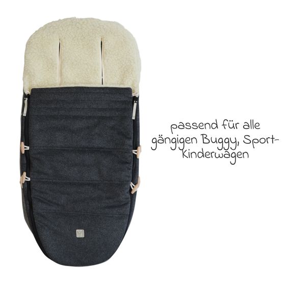 Kaiser Lammfell/Loden-Fußsack Woolma für Buggy, Sport- & Kinderwagen - Dark Grey