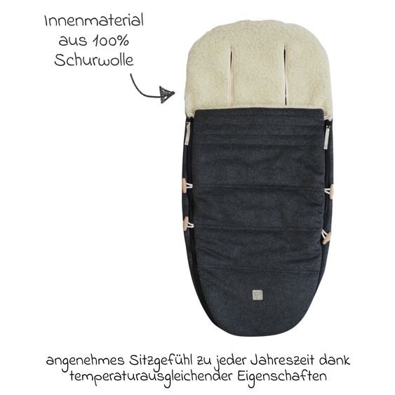 Kaiser Lammfell/Loden-Fußsack Woolma für Buggy, Sport- & Kinderwagen - Dark Grey