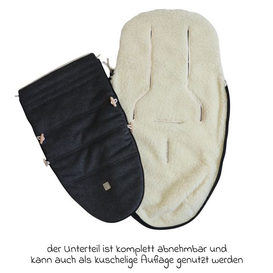 Kaiser Lammfell/Loden-Fußsack Woolma für Buggy, Sport- & Kinderwagen - Dark Grey