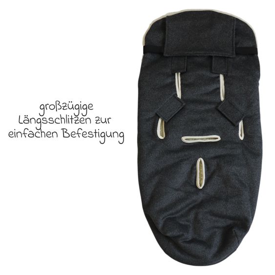 Kaiser Lammfell/Loden-Fußsack Woolma für Buggy, Sport- & Kinderwagen - Dark Grey
