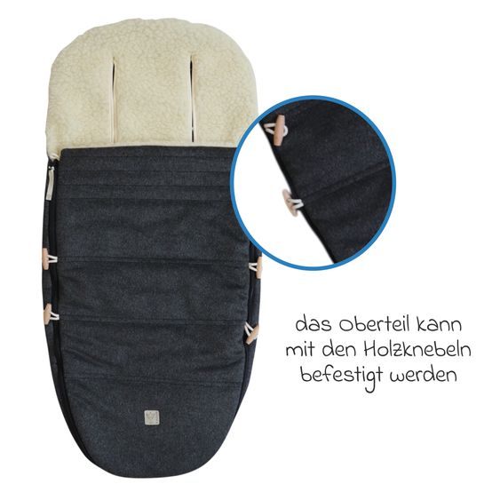 Kaiser Lammfell/Loden-Fußsack Woolma für Buggy, Sport- & Kinderwagen - Dark Grey