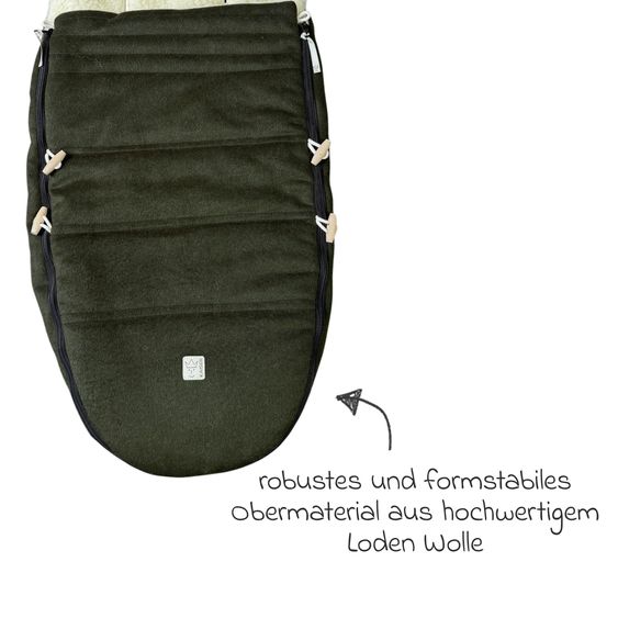 Kaiser Lammfell/Loden-Fußsack Woolma für Buggy, Sport- & Kinderwagen - Green