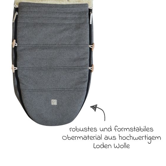 Kaiser Lammfell/Loden-Fußsack Woolma für Buggy, Sport- & Kinderwagen - Grey