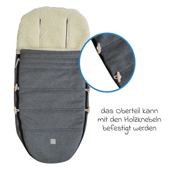Kaiser Lammfell/Loden-Fußsack Woolma für Buggy, Sport- & Kinderwagen - Grey