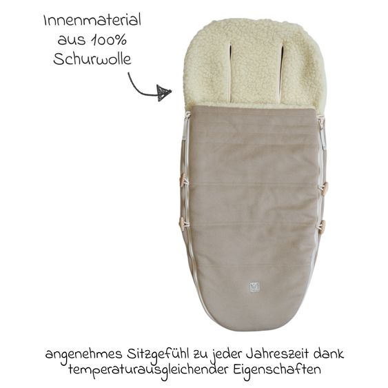 Kaiser Lammfell/Loden-Fußsack Woolma für Buggy, Sport- & Kinderwagen - Moonlight
