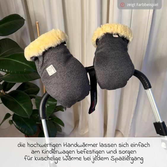 Kaiser Lammfell/Loden-Handschuh Lotty für Buggy, Sport-,Kinderwagen & Fahrradanhänger - Burro