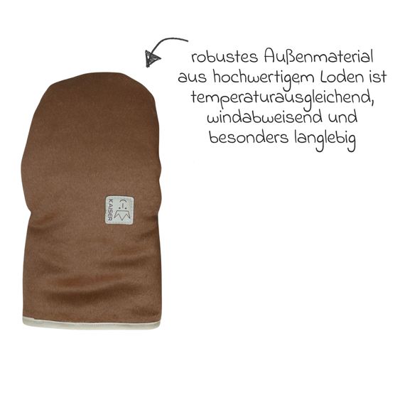 Kaiser Lammfell/Loden-Handschuh Lotty für Buggy, Sport-,Kinderwagen & Fahrradanhänger - Burro