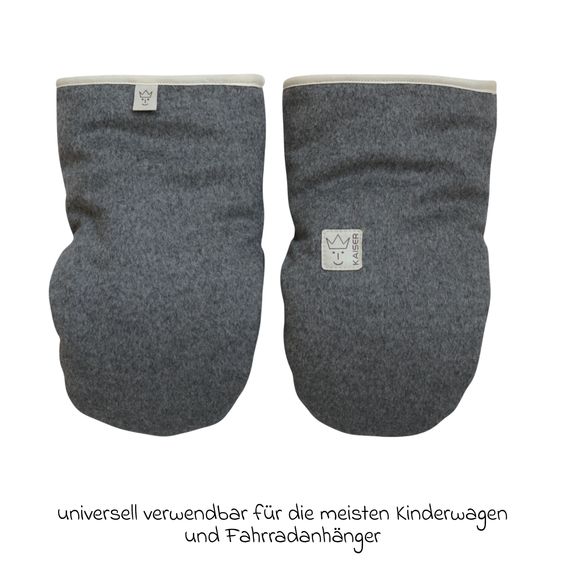 Kaiser Lammfell/Loden-Handschuh Lotty für Buggy, Sport-,Kinderwagen & Fahrradanhänger - Dark Grey