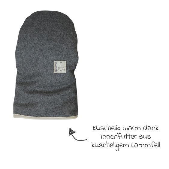 Kaiser Lammfell/Loden-Handschuh Lotty für Buggy, Sport-,Kinderwagen & Fahrradanhänger - Dark Grey