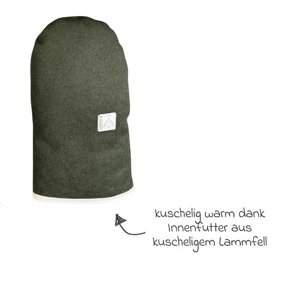 Kaiser Lammfell/Loden-Handschuh Lotty für Buggy, Sport-,Kinderwagen & Fahrradanhänger - Green