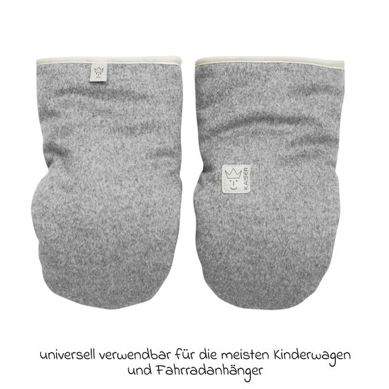 Kaiser Lammfell/Loden-Handschuh Lotty für Buggy, Sport-,Kinderwagen & Fahrradanhänger - Grey