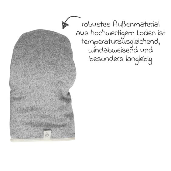 Kaiser Lammfell/Loden-Handschuh Lotty für Buggy, Sport-,Kinderwagen & Fahrradanhänger - Grey