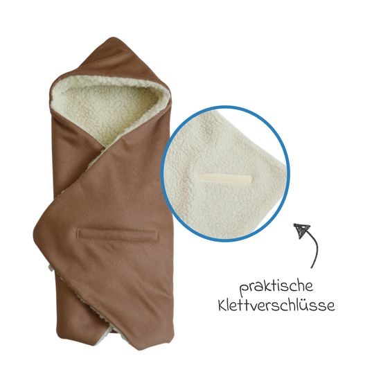 Kaiser Loden Swaddle Blanket Fur for Infant Car Seat and Carrycots - Burro