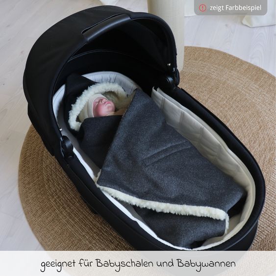 Kaiser Loden-Einschlagdecke Zottel für Babyschale und Babywannen - Green