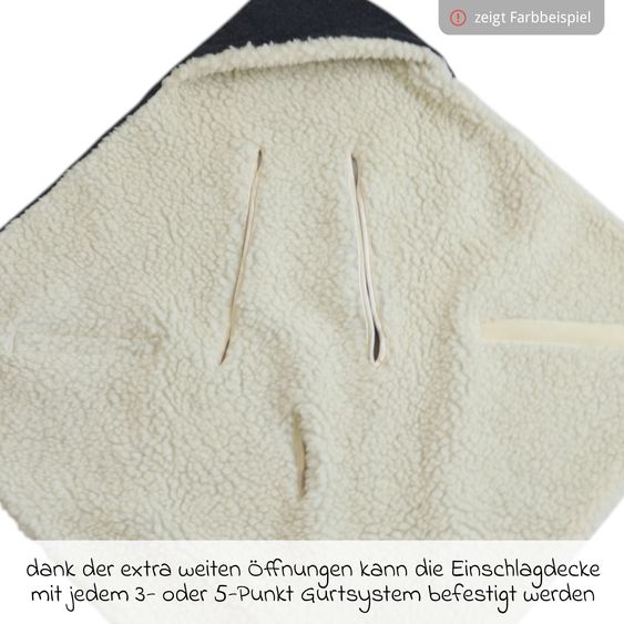 Kaiser Loden-Einschlagdecke Zottel für Babyschale und Babywannen - Green
