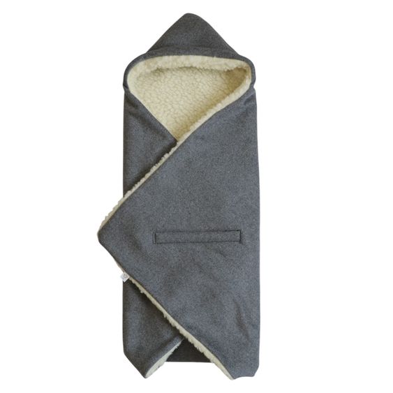 Kaiser Loden-Einschlagdecke Zottel für Babyschale und Babywannen - Grey