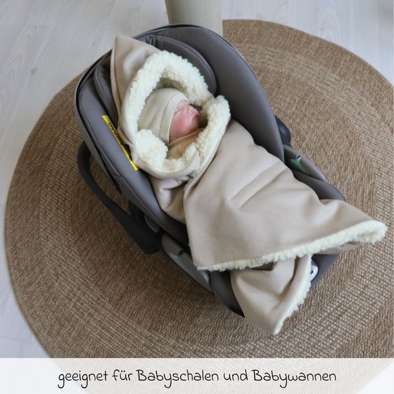 Kaiser Loden-Einschlagdecke Zottel für Babyschale und Babywannen - Moonlight