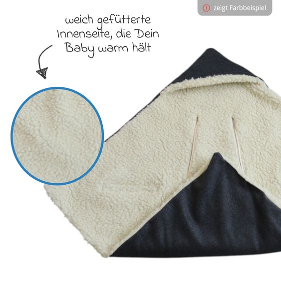 Kaiser Loden-Einschlagdecke Zottel für Babyschale und Babywannen - Moonlight