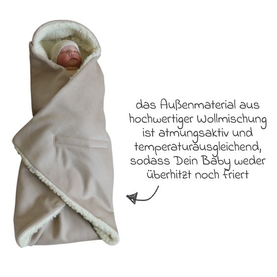 Kaiser Loden-Einschlagdecke Zottel für Babyschale und Babywannen - Moonlight