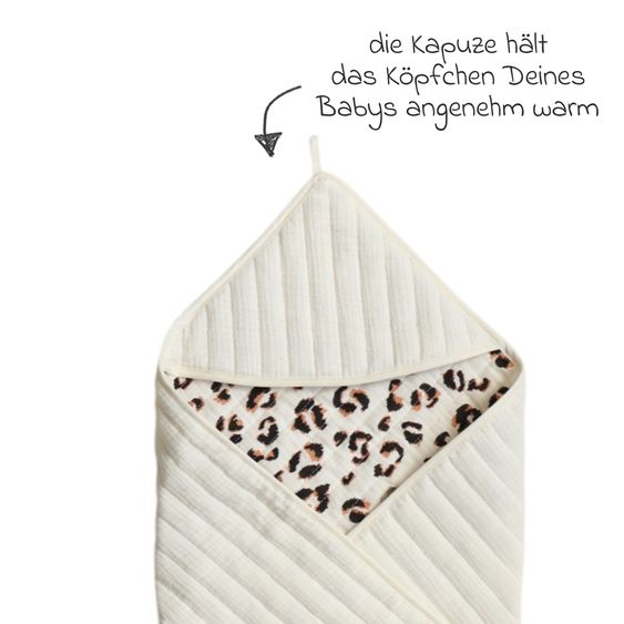 Kaiser Coperta avvolgente in mussola / Asciugamano con cappuccio Tom per Seggiolino auto per neonati & Navicelle - Leo Sand