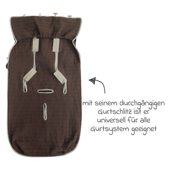 Kaiser Muslin-Sommerfußsack Windy für Buggy, Sport-& Kinderwagen - Leo Caribou