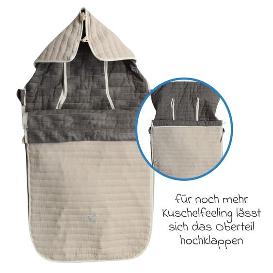 Kaiser Muslin-Sommerfußsack Windy für Buggy, Sport-& Kinderwagen - Sand Stripes