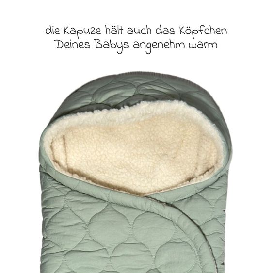 Kaiser Copertina avvolgente in nylon Nylon Invernale per Seggiolino auto per neonati & Navicelle - Leave Green