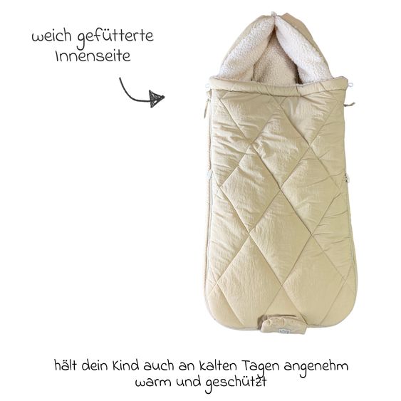 Kaiser Nylon Footmuff Leon for buggy, sport & stroller - Cozy Beige