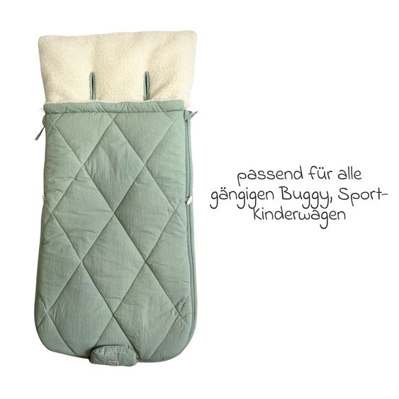 Kaiser Nylon Footmuff Leon for buggy, sport & stroller - Leave Green