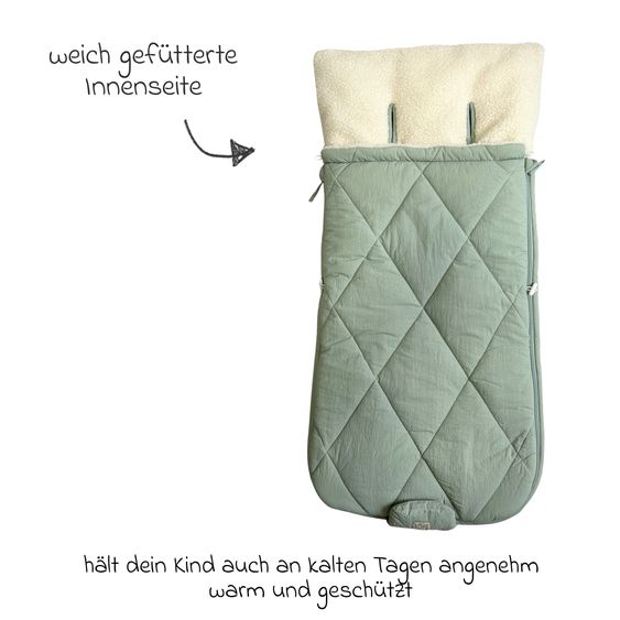 Kaiser Nylon Footmuff Leon for buggy, sport & stroller - Leave Green