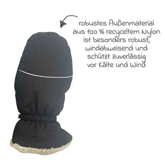 Kaiser Guanti in nylon Andrea per Passeggino Leggero, Sportivo, Passeggino & Rimorchio per Bicicletta - Nero