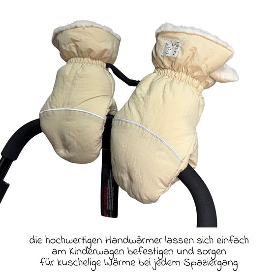 Kaiser Guanti in nylon Andrea per Passeggino Leggero, Sportivo, Passeggino & Rimorchio per Bicicletta - Cozy Beige